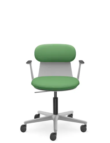 Кресло LD SEATING ZOE 220-GR, BR для посетителей, на колесах - цена Киев, Днепр, Одесса, Львов, Харьков