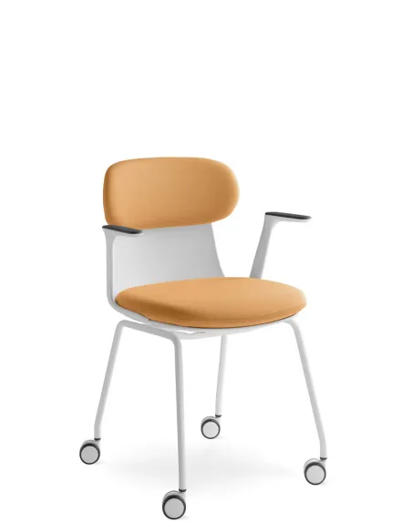 Кресло LD SEATING ZOE 222-WH-N0, BR для посетителей, на колесах | Kreslalux