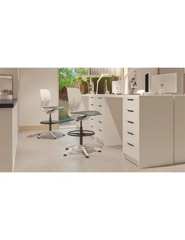 Кресло KLOBER LIM 98 поворотное, с высоким газлифтом, белый корпус- цена Киев, Днепр, Одесса, Львов, Харьков