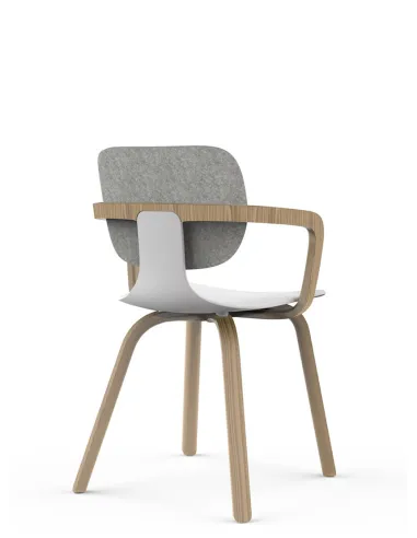 Кресло KLOBER COMEET WOOD COM 66 для посетителей, с деревянными ножками - цена Киев, Днепр, Одесса, Львов, Харьков