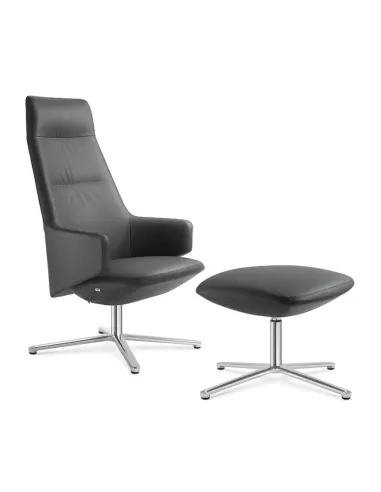 Кресло LD SEATING MELODY LOUNGE ML-XL-FR, N6 кожаное, с высокой спинкой - цена Киев, Днепр, Одесса, Львов, Харьков