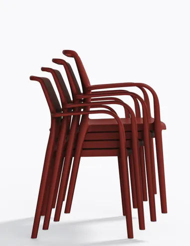 Стул PEDRALI ARA 315 красный, с подлокотниками - купить Киев, Днепр, Одесса, Львов, Харьков
