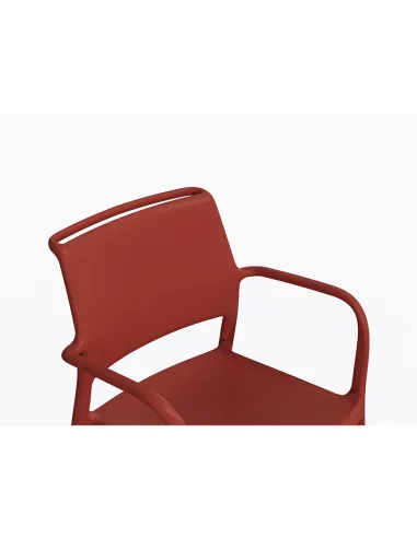 Стул PEDRALI ARA 315 красный, с подлокотниками - купить Киев, Днепр, Одесса, Львов, Харьков