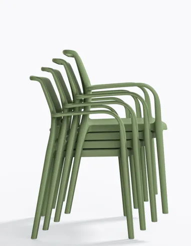 Стул PEDRALI ARA 315 зеленый, с подлокотниками - купить Киев, Днепр, Одесса, Львов, Харьков