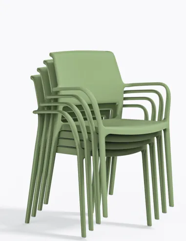 Стул PEDRALI ARA 315 зеленый, с подлокотниками - купить Киев, Днепр, Одесса, Львов, Харьков