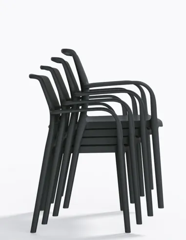 Стул PEDRALI ARA 315 темно-серый, с подлокотниками - купить Киев, Днепр, Одесса, Львов, Харьков