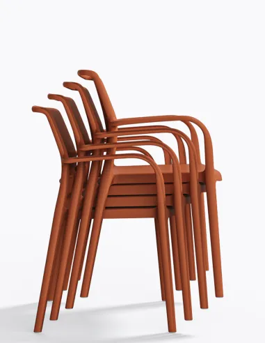 Стул PEDRALI ARA 315 оранжевый, с подлокотниками - купит Киев, Днепр, Одесса, Львов, Харьков