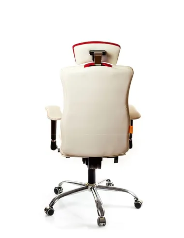 Крісло Kulik System Elegance - Купити офісне крісло для оператора біло-червоне. Ціна в Києві, Харкові, Дніпрі, Одесі