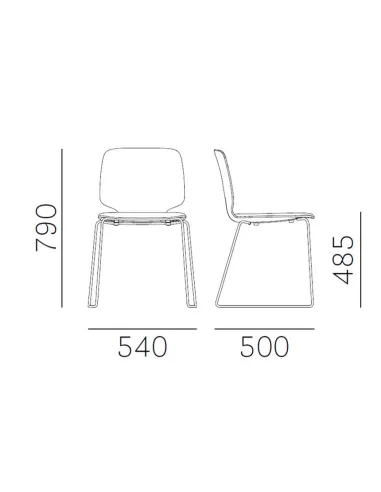 Стул PEDRALI BABILA 2740-A для посетителей, на полозьях