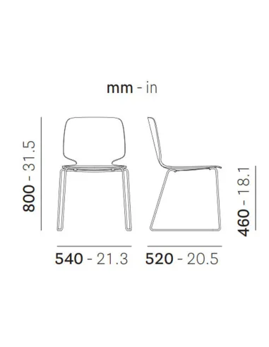 Стул PEDRALI BABILA 2720 BLACK на полозьях - купить Киев, Днепр, Одесса, Львов, Харьков