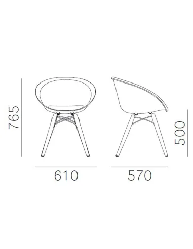 Стул PEDRALI GLISS 904/A - купить Киев, Днепр, Одесса, Львов, Харьков