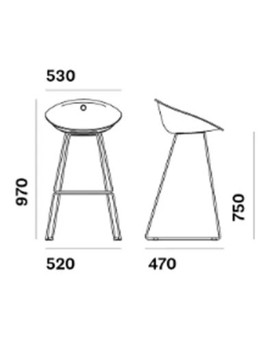 Стул барный PEDRALI GLISS 906 - купить Киев, Днепр, Одесса, Львов, Харьков