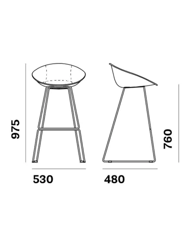 Стул барный PEDRALI GLISS 936 - купить Киев, Днепр, Одесса, Львов, Харьков