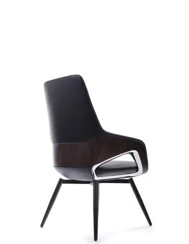 Кресло FK005-C для посетителя, кожаное, черное - купить Киев, Днепр, Одесса, Львов, Харьков