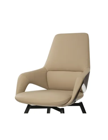 Кресло FK005-C для посетителя, кожаное, бежевое - купить Киев, Днепр, Одесса, Львов, Харьков