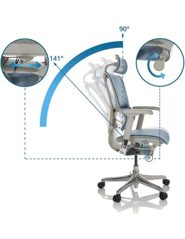 Крісло MIRUS-IOO 2 (IOOE2-AG-HAM-5D-L, СІТКА Т-168-B4 COBALT), ергономічне - ціна Київ, Дніпро, Одеса, Львів, Харків