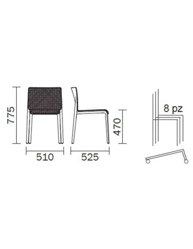 Стул PEDRALI VOLT 671 - купить Киев, Днепр, Одесса, Львов, Харьков