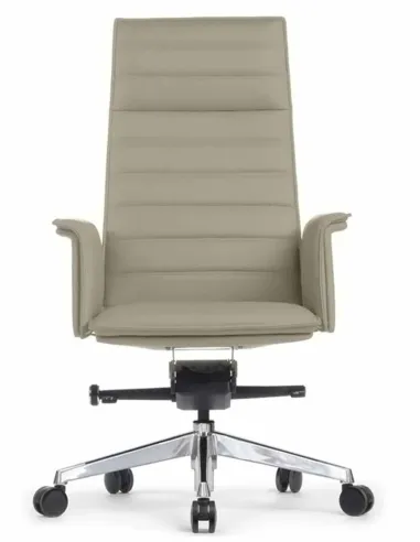 Кресло A1819-2 для руководителя, светло-серое, кожаное - купить Киев, Днепр, Одесса, Львов, Харьков