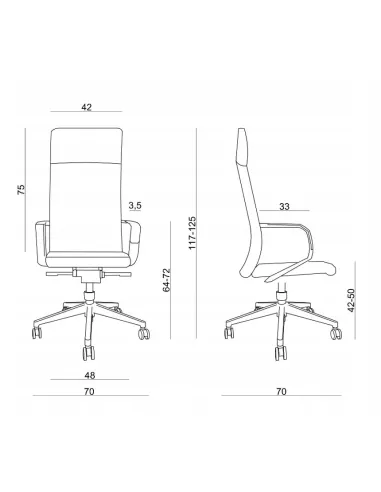 Кресло A1811-1 BL для руководителя, коричневое, кожаное - купить Киев, Днепр, Одесса, Львов, Харьков