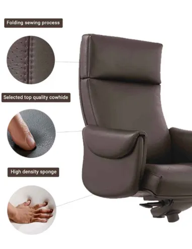 Кресло A2108 для руководителя, коричневое, кожаное - купить Киев, Днепр, Одесса, Львов, Харьков