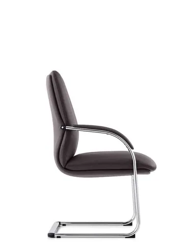 Кресло C2216 для посетителя, черное, кожаное - купить Киев, Днепр, Одеса, Львов, Харьков