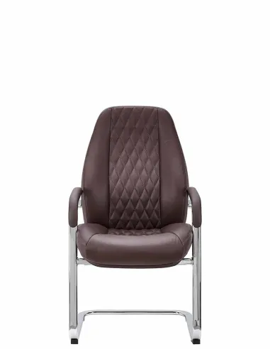 Кресло F385 BRL для посетителя, коричневое, кожаное - купить Киев, Днепр, Одесса, Львов, Харьков