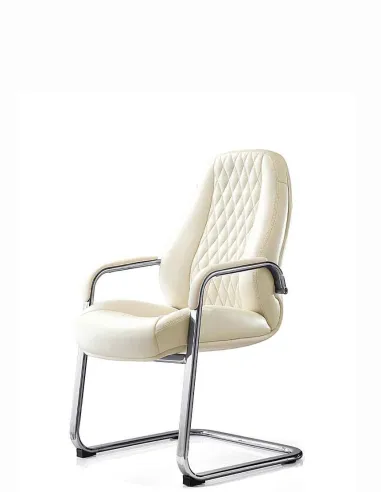 Кресло F385 WL для посетителя, белое, кожаное - купить Киев, Днепр, Одесса, Львов, Харьков