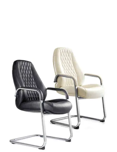 Кресло F385 WL для посетителя, белое, кожаное - купить Киев, Днепр, Одесса, Львов, Харьков