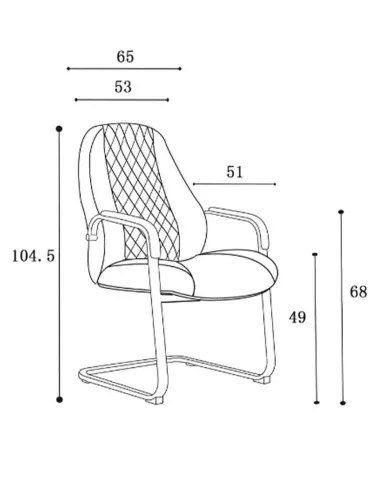 Кресло F385 BL для посетителя, черное, кожаное - купить Киев, Днепр, Одесса, Львов, Харьков