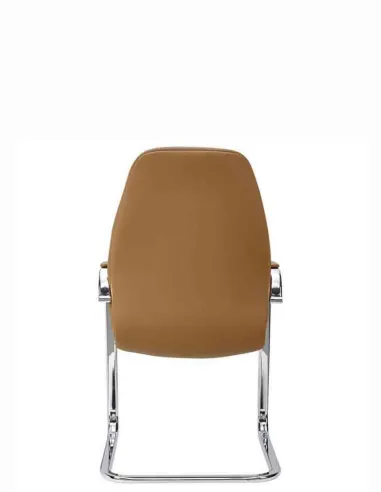 Кресло F385 для посетителя, светло-коричневое, кожаное  - купить Киев, Днепр, Одесса, Львов, Харьков