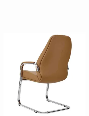Кресло F385 для посетителя, светло-коричневое, кожаное  - купить Киев, Днепр, Одесса, Львов, Харьков