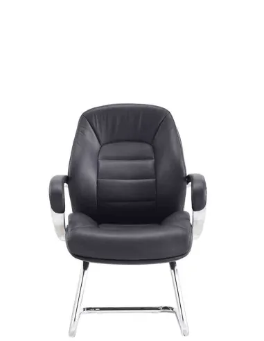 Крісло F381 BL для відвідувача, чорне, шкіряне - купити Київ, Дніпро, Одеса, Львів, Харків