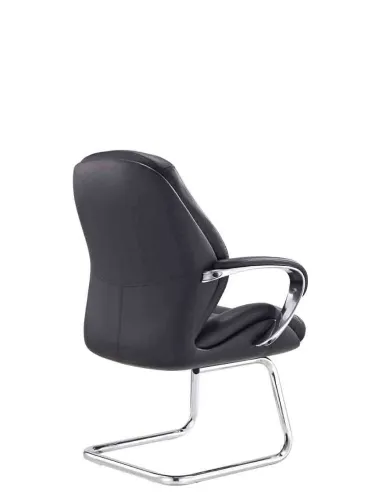 Крісло F381 BL для відвідувача, чорне, шкіряне - купити Київ, Дніпро, Одеса, Львів, Харків