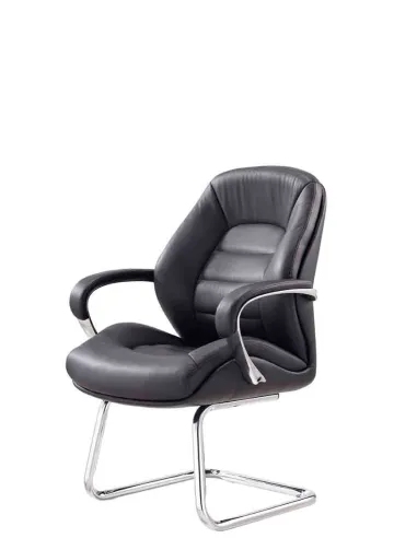 Крісло F381 BL для відвідувача, чорне, шкіряне - купити Київ, Дніпро, Одеса, Львів, Харків