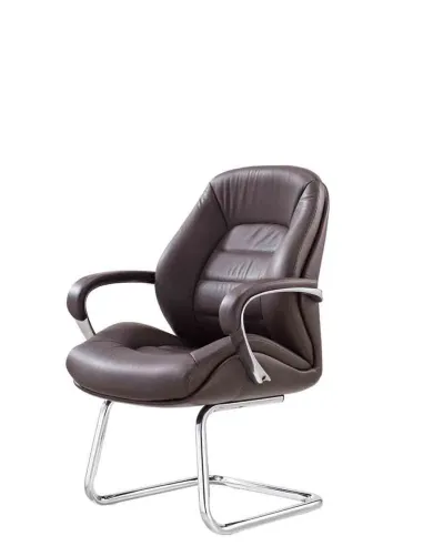 Кресло F381 BRL для посетителя, коричневое, кожаное - купить Киев, Днепр, Одесса, Львов, Харьков