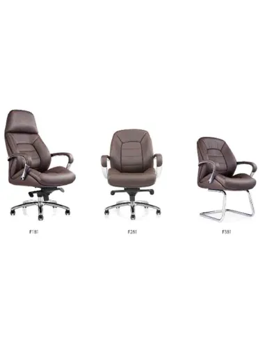 Кресло F381 BRL для посетителя, коричневое, кожаное - купить Киев, Днепр, Одесса, Львов, Харьков