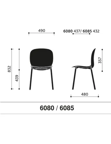 Кресло PROFIM NOOR WOODEN LEGS 6080 GRAPHITE, DARK ASH - купить Киев, Днепр, Одесса, Львов, Харьков
