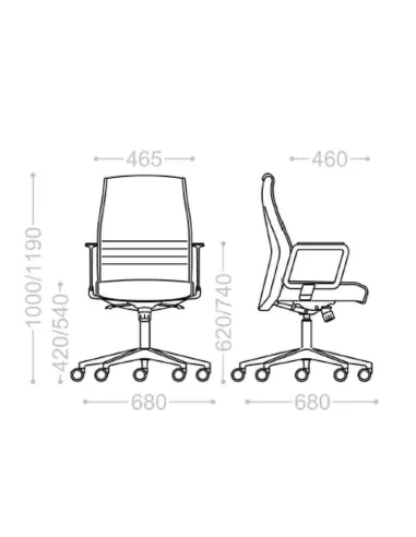 Кресло VAGHI MODUS 154DX кожаное, со средней спинкой - купить Киев, Днепр, Одесса, Львов, Харьков