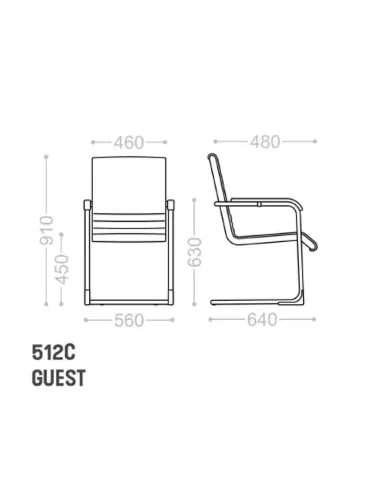 Кресло VAGHI MODUS 150 GUEST CHAIR 512C, на полозьях - купить Киев, Днепр,, Одесса, Львов, Харьков