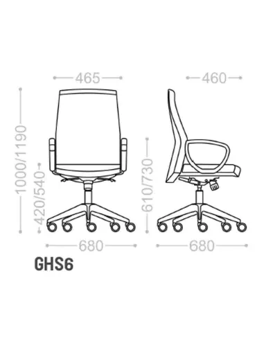 Кресло VAGHI MAEVA GHS6L, со средней спинкой - купить Киев, Днепр, Одесса, Львов, Харьков