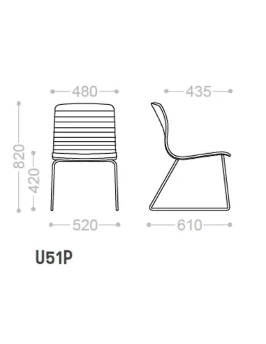 Кресло VAGHI UNION GUEST U51PB, для посетителей, на полозьях - купить Киев, Днепр, Одесса, Львов, Харьков