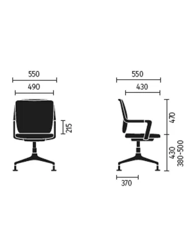 Конференц-крісло SEDUS CROSSLINE PRIME CN-205, шкіряне, на фіксованій хрестовині - купити Київ, Дніпро, Одеса, Львів, Харків