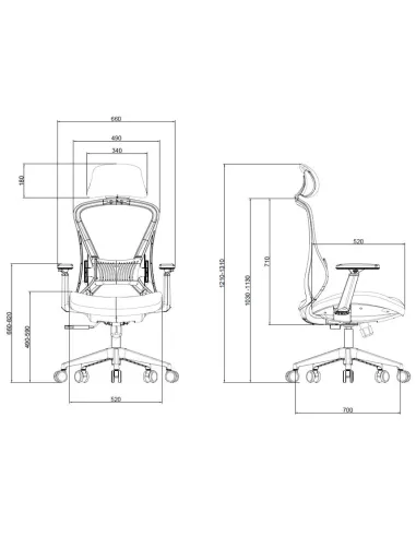 Кресло KRESLALUX K2-BH BLACK, эргономичное - купить Киев, Днепр, Одесса, Львов, Харьков
