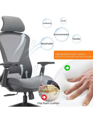 Кресло KRESLALUX K2-GH GREY, эргономичное - купить Киев, Днепр, Одесса, Львов, Харьков