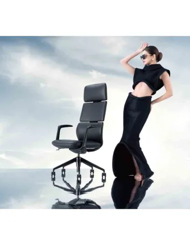 Кресло FK013-A12 для руководителя, кожаное, коричневый цвет