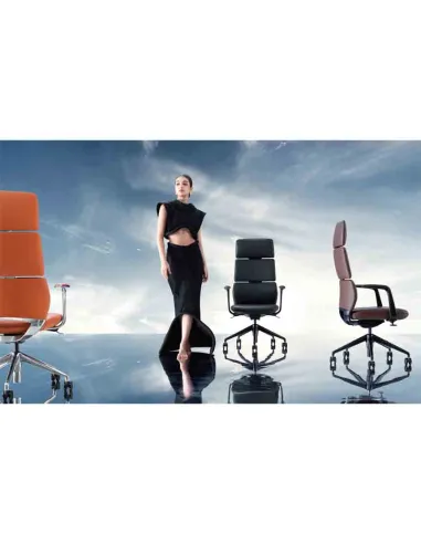 Кресло FK013-A12 для руководителя, кожаное, коричневый цвет