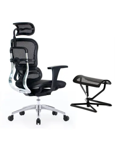 Підставка для ніг COMFORT OTTOMAN BLACK з регулюванням висоти, сітчаста - купити Київ, Дніпро, Одеса, Львів, Харків