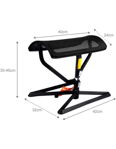 Підставка для ніг COMFORT OTTOMAN BLACK з регулюванням висоти, сітчаста - купити Київ, Дніпро, Одеса, Львів, Харків