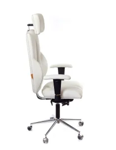 Кресло для руководителя, ортопедическое Kulik-System Business белое 2
