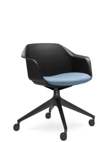 Кресло для посетителя LD SEATING RIVA RI-01, F02-BL, с мягким сиденьем - купить Киев, Днепр, Одесса, Львов, Харьков